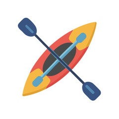 Kayak with Double Paddle Icon – Vector Water Sports and Outdoor Adventure Symbol