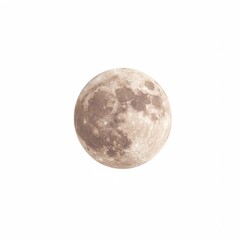 Full Moon in Night Sky: Pale Beige Sphere