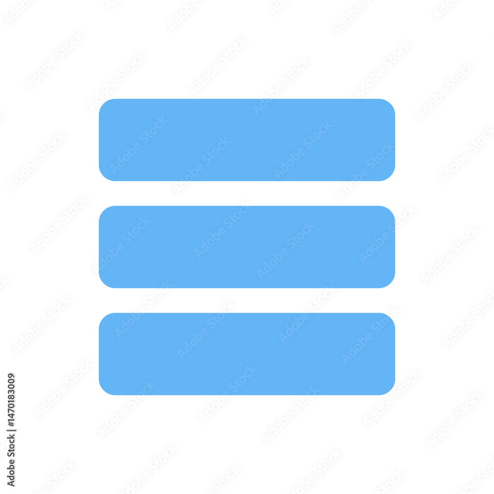 Poster three light blue horizontal rounded rectangles stacked vertically on a white background forming a me