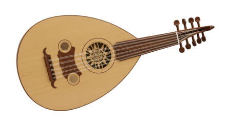 Isolated Oud Instrument on White Background