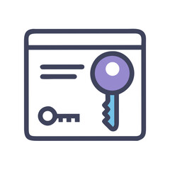 Key Icon Representing Access or Security Credential – Vector Authentication and Privacy Symbol