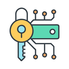 Key Icon Representing Access or Security Credential – Vector Lock and Authentication Symbol