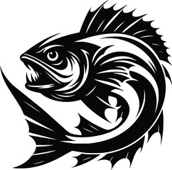 Black swallower fish silhouette
