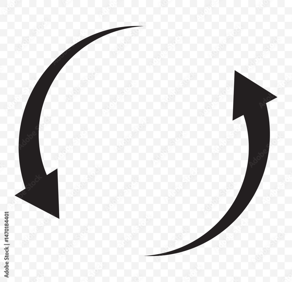 Poster circle arrow rotation for adaptability icon on transparent background. eps 10.