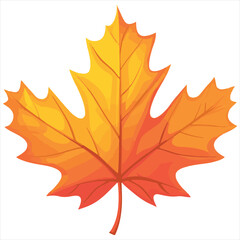 Vibrant Autumn Maple Leaf Isolated For Seasonal Design And Decorations