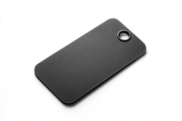 Blank black rectangular tag with a hole