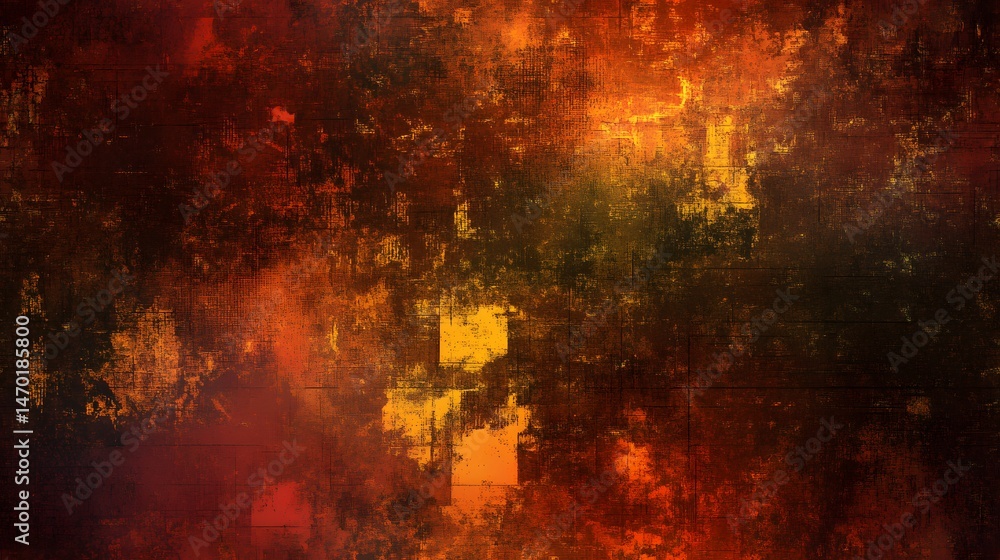Poster abstract design with vibrant color transitions and textured patterns.