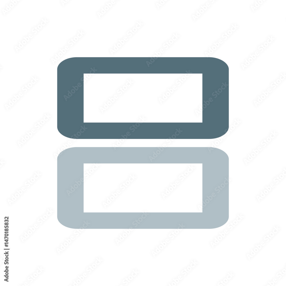 Poster two rounded rectangle frames stacked vertically with a darker color on top and lighter below it