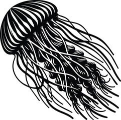 Trailing Arm Jellyfish Silhouette