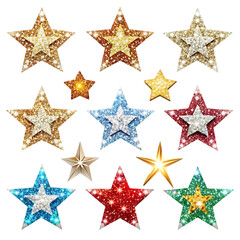 Obraz premium Sparkling Glitter Stars: Colorful Festive Collection for Design