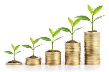 plant growing from coins