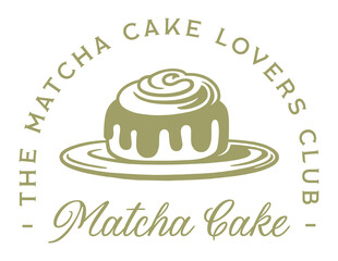 Matcha cake lovers club Japanese roll dessert green tea flavor aesthetic logo badge sticker besties funny shirt design. Cute fancy girly organic natural vegan food sweets pastry illustration png.
