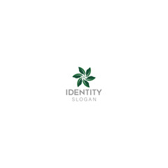 Circular Leaf Bloom Logo Design with white background. 