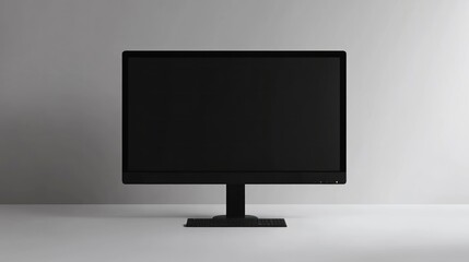 Fototapeta premium Modern black monitor on a white surface