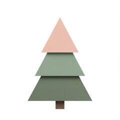 Fototapeta premium Pastel Geometric Christmas Tree Illustration