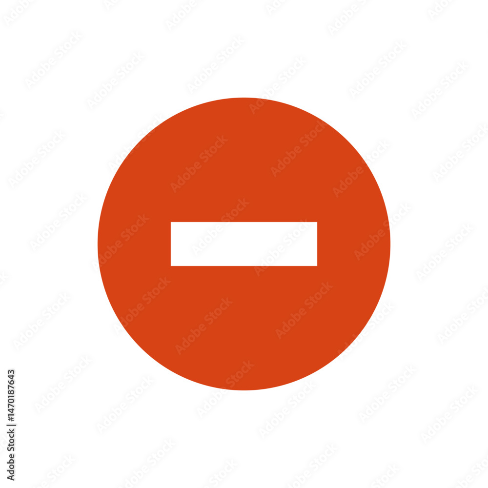 Aufkleber a vibrant orange circle containing a horizontal white rectangle centered within it on a white backgr