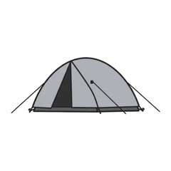 Gray Dome Tent for Camping and Outdoor Adventures