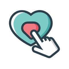 Obraz premium Like Heart Button Icon – Engagement and Appreciation Symbol