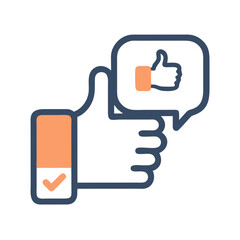 Obraz premium Like Notification Icon – Social Approval Symbol