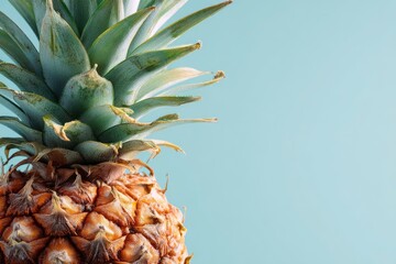 Pineapple Fruit on Light Blue Background