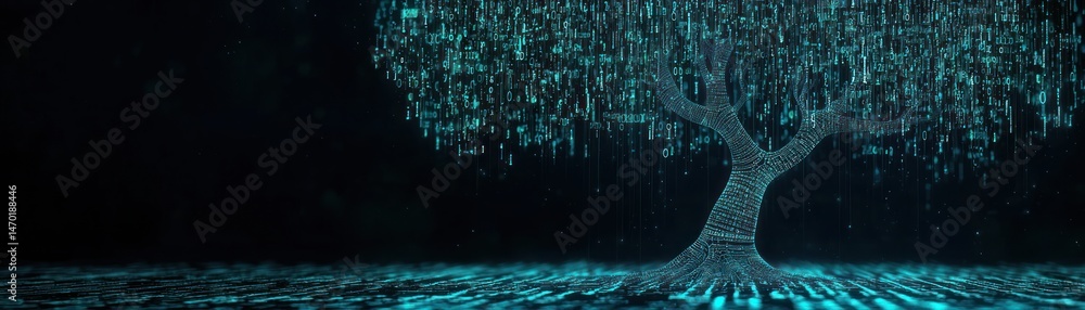 Poster A digital tree growing from a simulated binary data field