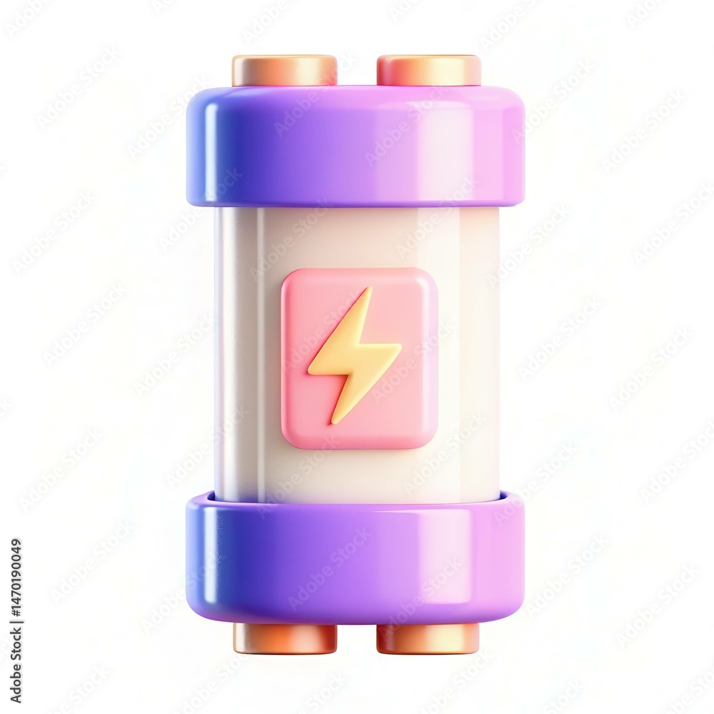Aufkleber a colorful and modern battery with a lightning symbol, designed in a smooth texture and playful colo