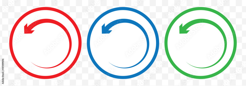 Poster circle arrow icon set. circular arrow icon, refresh, reload, rotation. green recycle vector icon sym