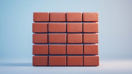 Stacked orange brick wall