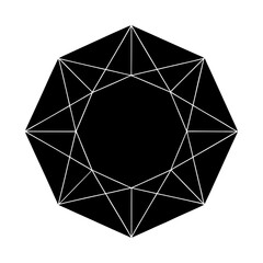 Heptagon Silhouette vector illustration