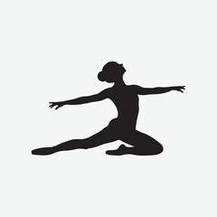 Discover the elegance of a gymnast dancer silhouette featuring a ballerina in a stunning, flexible pose. Perfect for dance enthusiasts and artistic inspiration