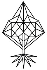 Geometric Roots Vector Design on White Background