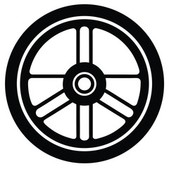 Fototapeta premium bus driver element isolated bus wheel on white background