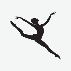 Discover the elegance of a gymnast dancer silhouette featuring a ballerina in a stunning, flexible pose. Perfect for dance enthusiasts and artistic inspiration