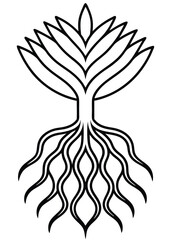 Modern Root Pattern Design on White Background