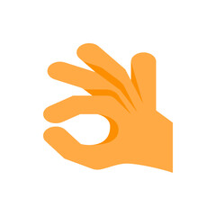 Illustration of a hand making the ok gesture with fingers forming a circle on a white background image