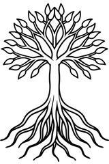 Tree Roots Icon on White Background