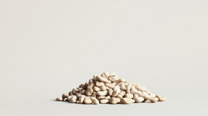 Pile of small, light beige stones