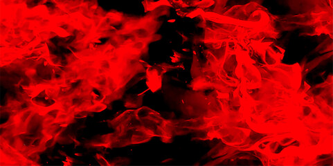 Abstract intense vivid red and black hues with swirling, flame-like textures. Fiery energy, chaos, and motion, with fluid, smoke. Red flame, Fire Light and Glow. Made of red-hot charcoal.   