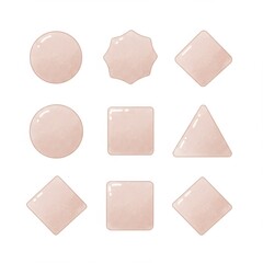 Fototapeta premium Pastel Geometric Shapes Illustration on White Background