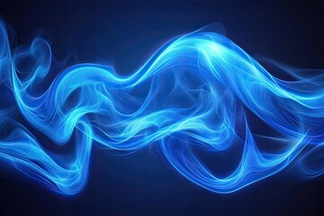 Fototapeta premium Abstract blue flowing waves