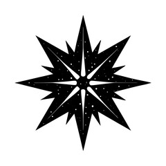 Eight Point Star Silhouette vector illustration