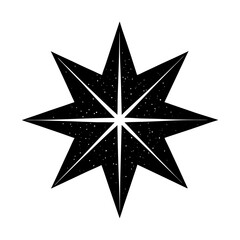 Obraz premium Eight Point Star Silhouette vector illustration