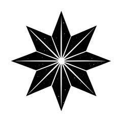 Eight Point Star Silhouette vector illustration