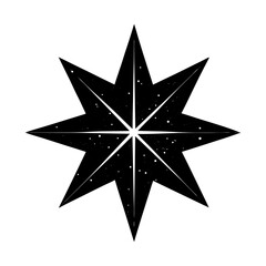 Eight Point Star Silhouette vector illustration