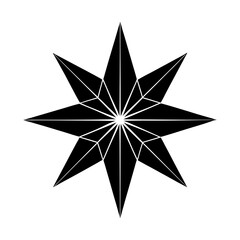 Eight Point Star Silhouette vector illustration