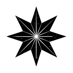 Eight Point Star Silhouette vector illustration