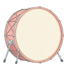 Pink Bass Drum Illustration on White Background