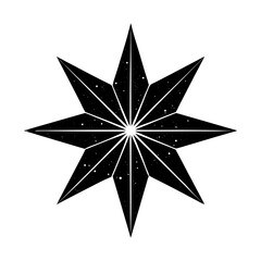 Obraz premium Eight Point Star Silhouette vector illustration