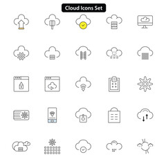 cloud icons set