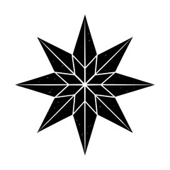 Obraz premium Eight Point Star Silhouette vector illustration